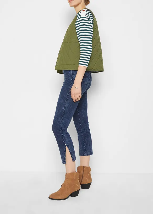 Jeans elasticizzati cropped straight, a vita media, bonprix