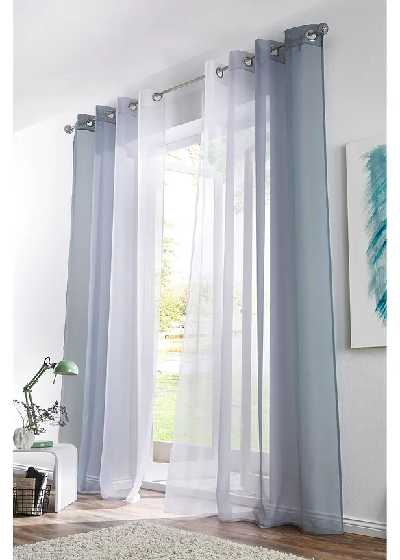 Tenda con poliestere riciclato e colori sfumati (pacco da 2), bonprix