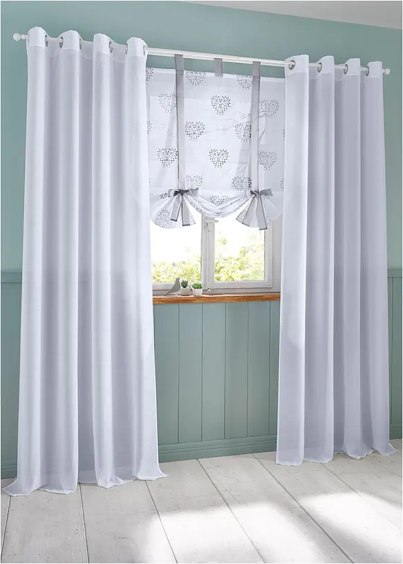 Tenda a pacchetto con cuori e fiocchi in poliestere riciclato, bonprix