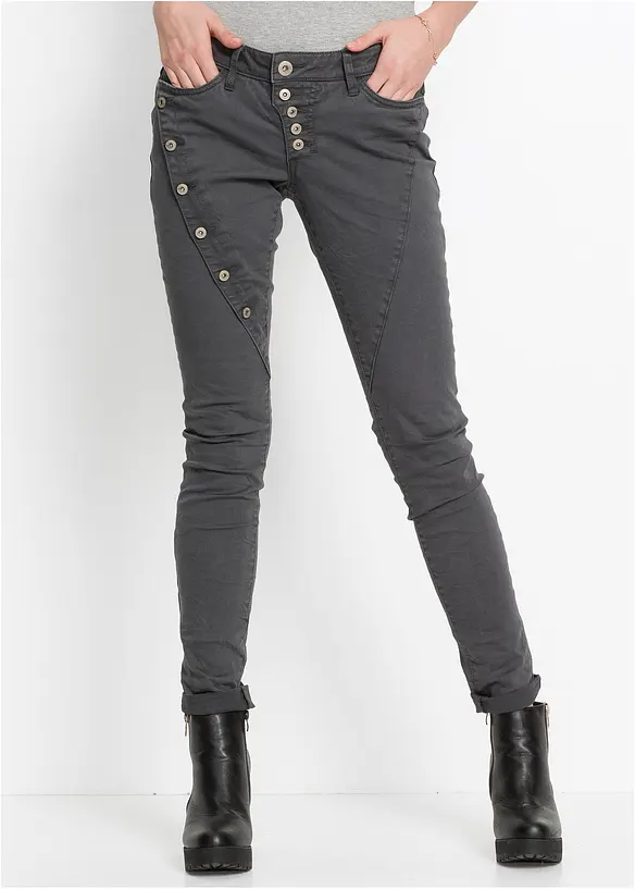 Pantaloni in twill di misto cotone elasticizzato, bonprix