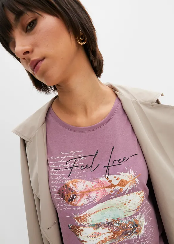 T-shirt con  piume, bonprix