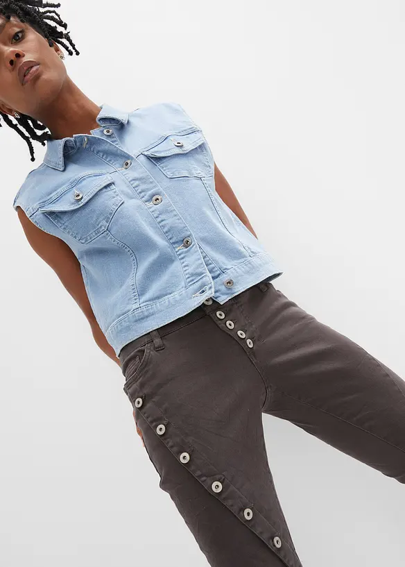 Pantaloni in twill di misto cotone elasticizzato, bonprix