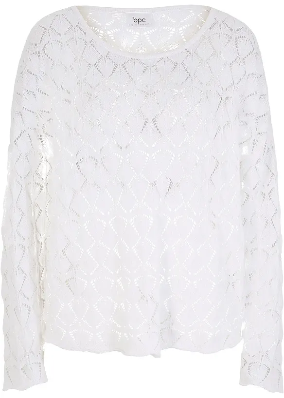 Maglione traforato oversize, bonprix