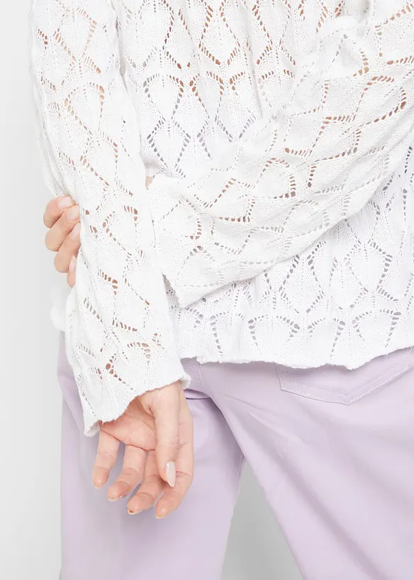 Maglione traforato oversize, bonprix