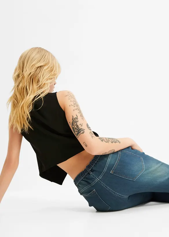 Jeggings skinny con cinta comoda, vita media, bonprix