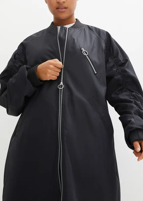 Cappotto blouson con colletto in maglia, bonprix