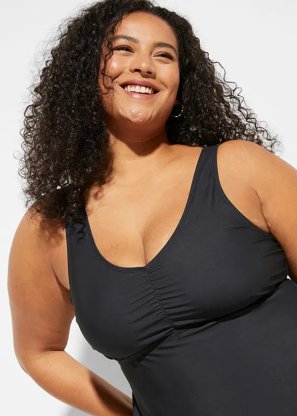 Abito da bagno con scollatura a V e effetto modellante medio, bonprix