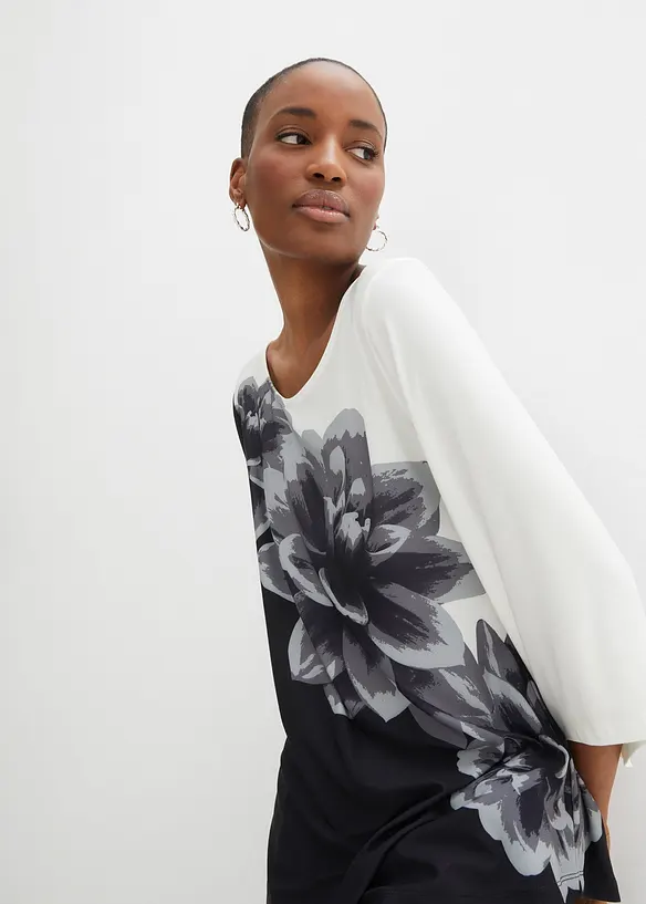 Maglia lunga con stampa, bonprix