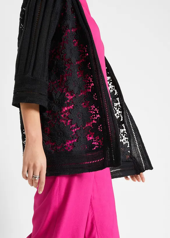 Cardigan con pizzo, bonprix