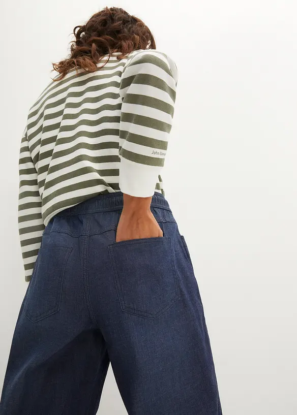 Jeans con elastico in vita straight, vita alta (pacco da 2), bonprix