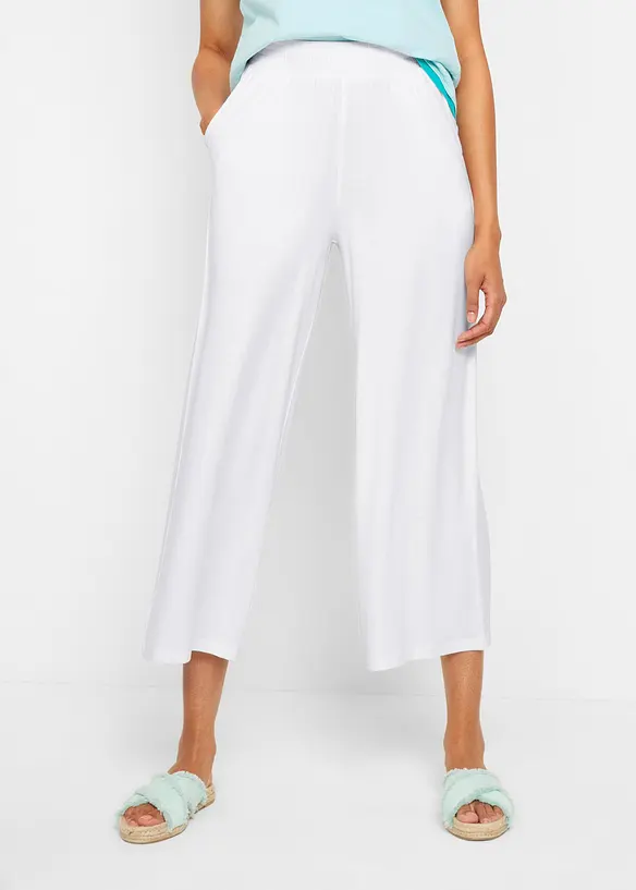 Pantaloni cropped in jersey di misto viscosa fluente, bonprix