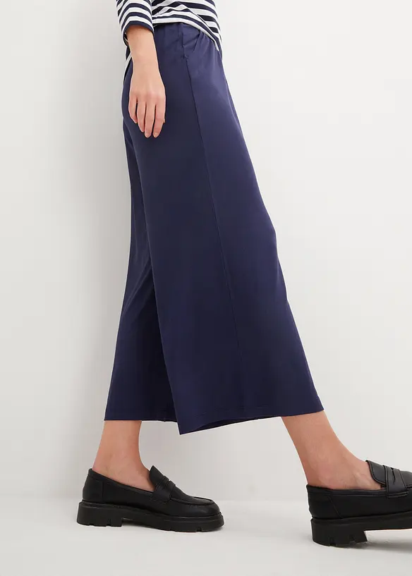 Pantaloni cropped in jersey di misto viscosa fluente, bonprix