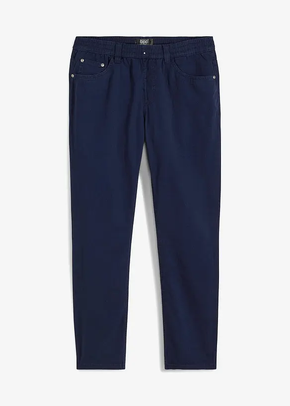 Pantaloni con elastico in vita in puro cotone regular fit, straight, bonprix
