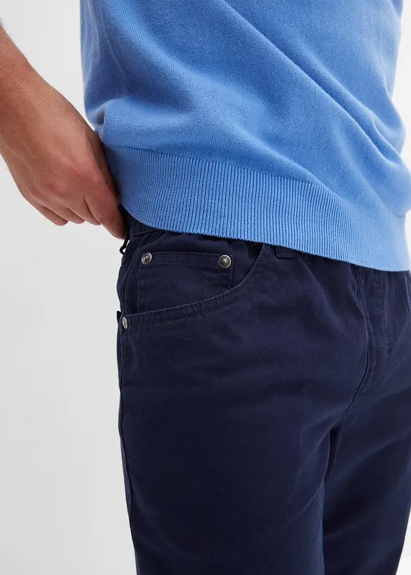 Pantaloni con elastico in vita in puro cotone regular fit, straight, bonprix