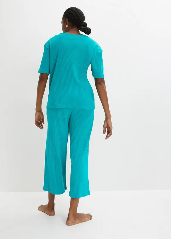 Tuta da casa a coste con pantaloni culotte, bonprix