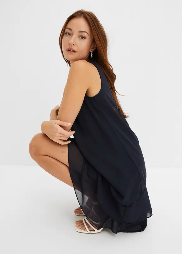 Abito in chiffon con poliestere riciclato, bonprix