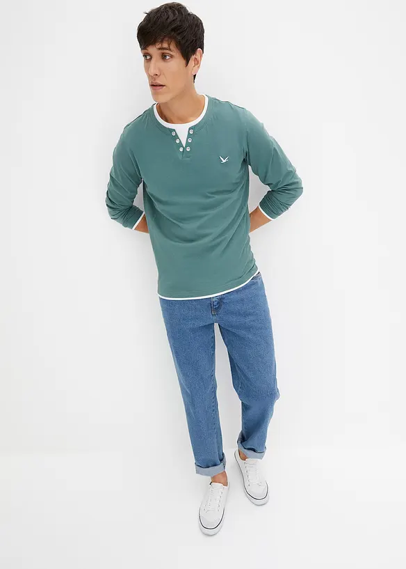 Maglia 2 in 1 a maniche lunghe (pacco da 2), bonprix