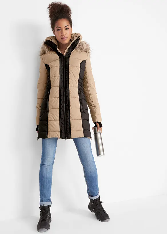 Giubbotto outdoor idrorepellente con pelliccia sintetica, bonprix