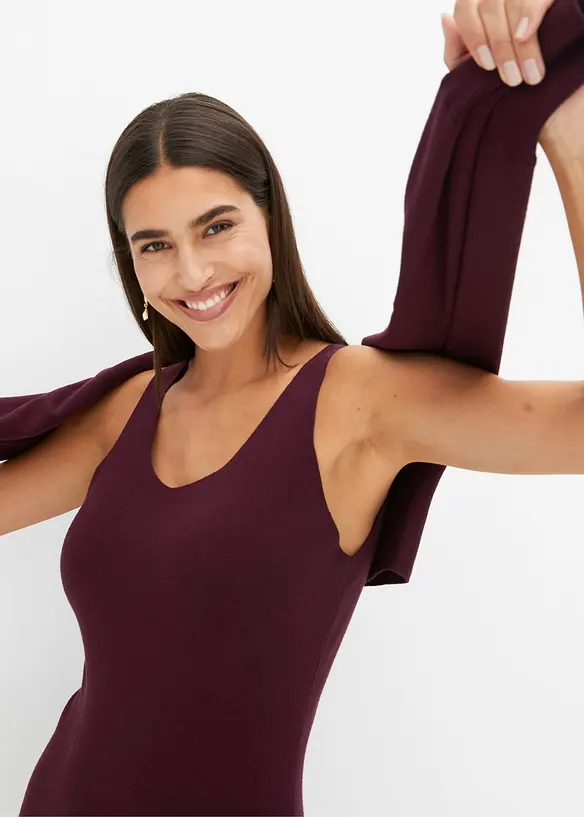 Abito in maglia e maglione abbinato (set 2 pezzi), bonprix