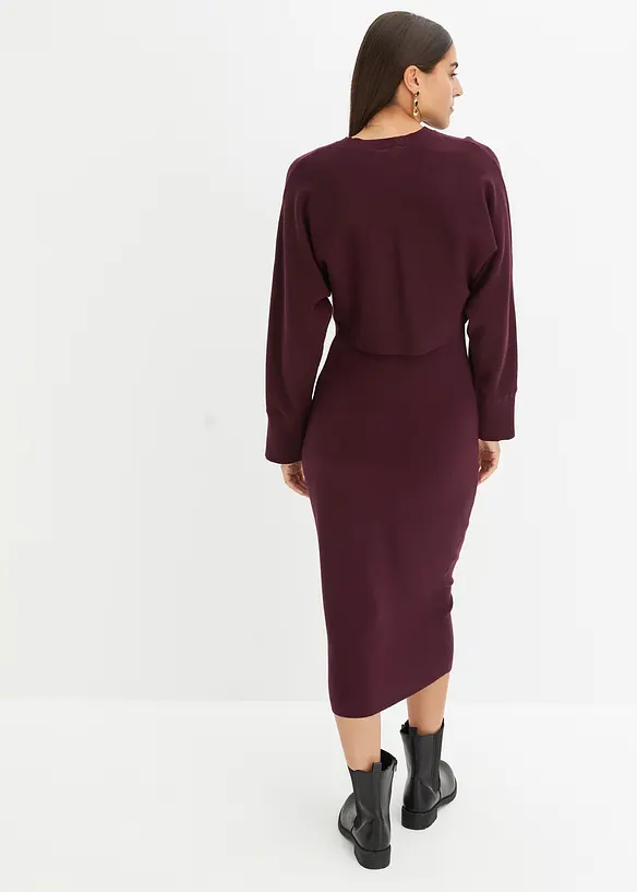 Abito in maglia e maglione abbinato (set 2 pezzi), bonprix