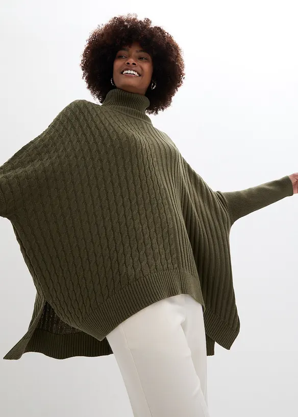 Maglione oversize stile poncho, bonprix
