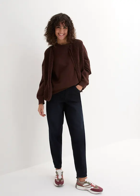 Jeans barrel con bordo vita confortevole, vita alta, bonprix