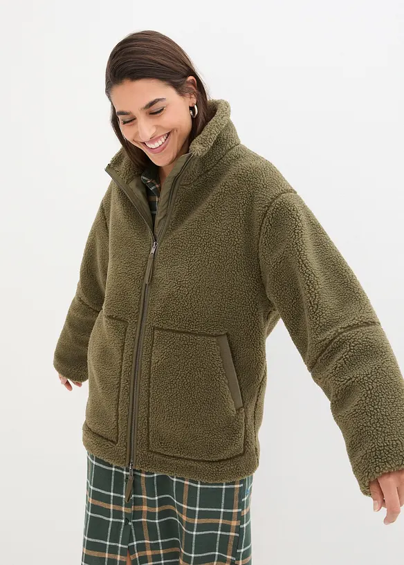 Giacca in pile teddy imbottita, bonprix