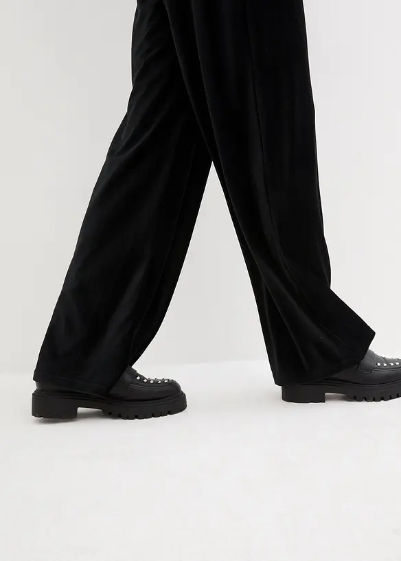 Pantaloni di velluto con cinta elastica, bonprix
