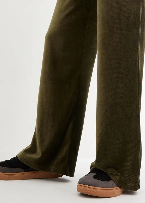 Pantaloni di velluto con cinta elastica, bonprix