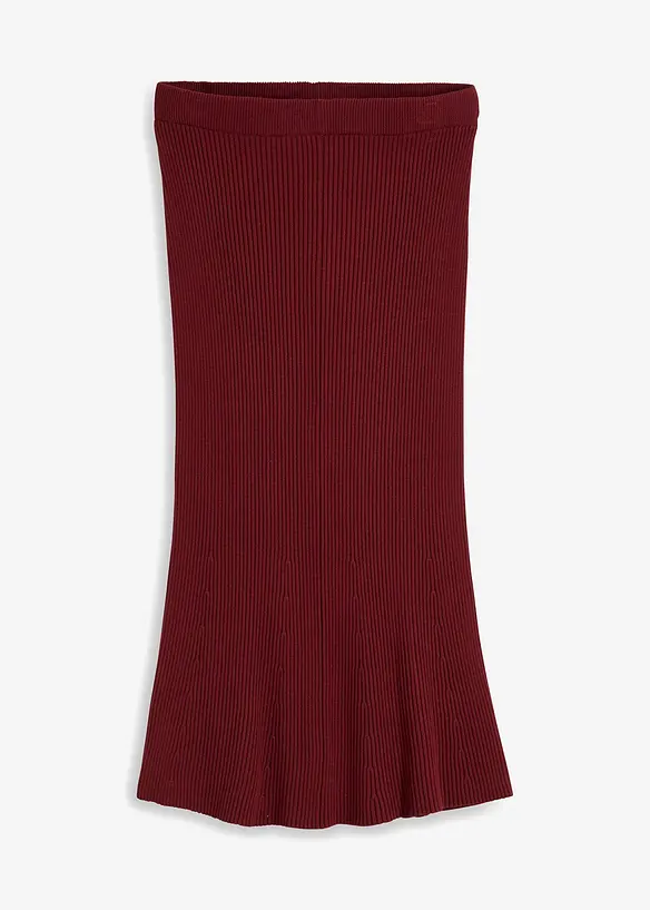 Gonna di maglia a coste in misto viscosa, bonprix