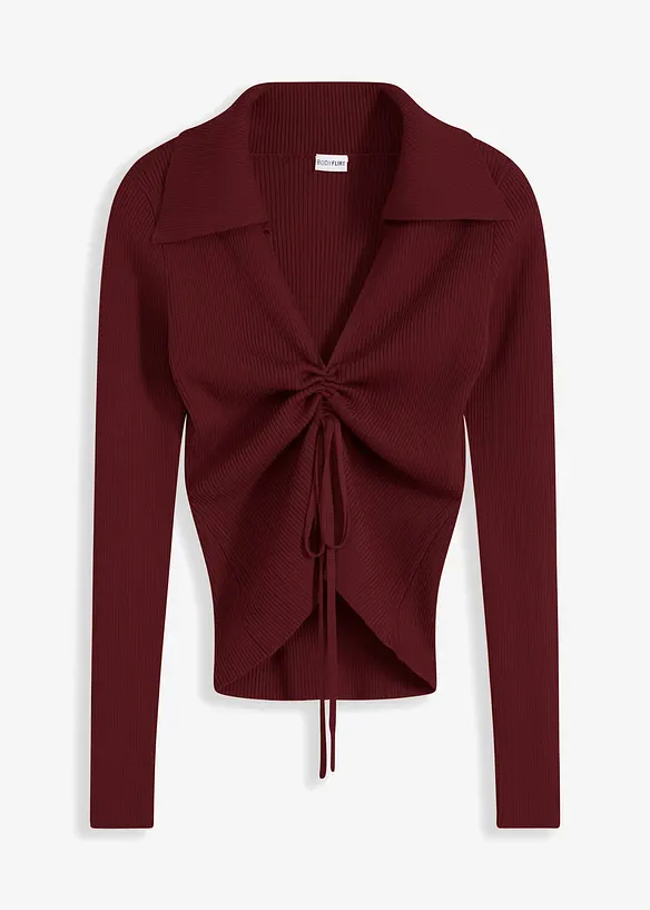 Maglione a coste con arricciatura, bonprix