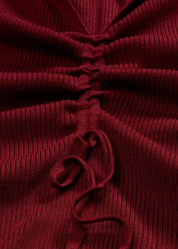 Maglione a coste con arricciatura, bonprix