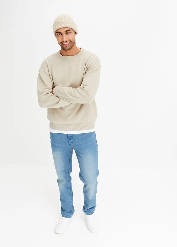 Maglione a girocollo con cotone, loose fit, bonprix