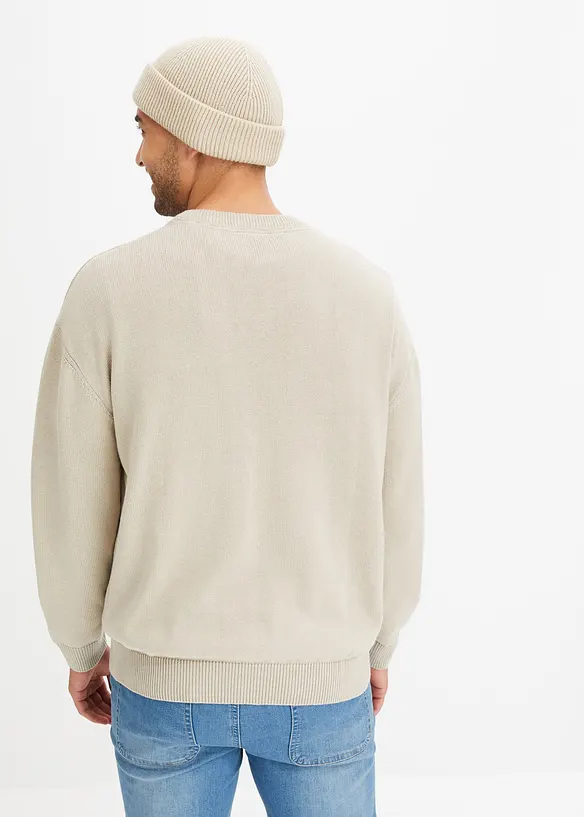 Maglione a girocollo con cotone, loose fit, bonprix