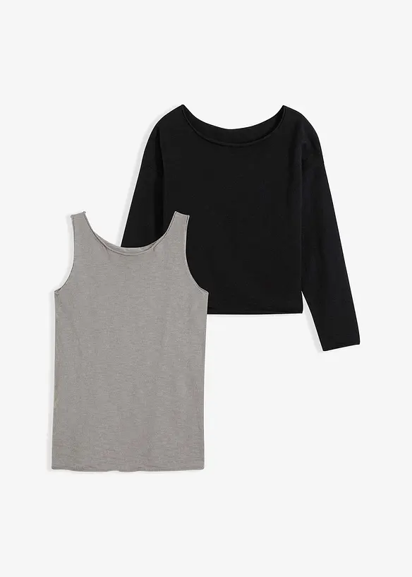Maglione e top in puro cotone (set 2 pezzi), bonprix