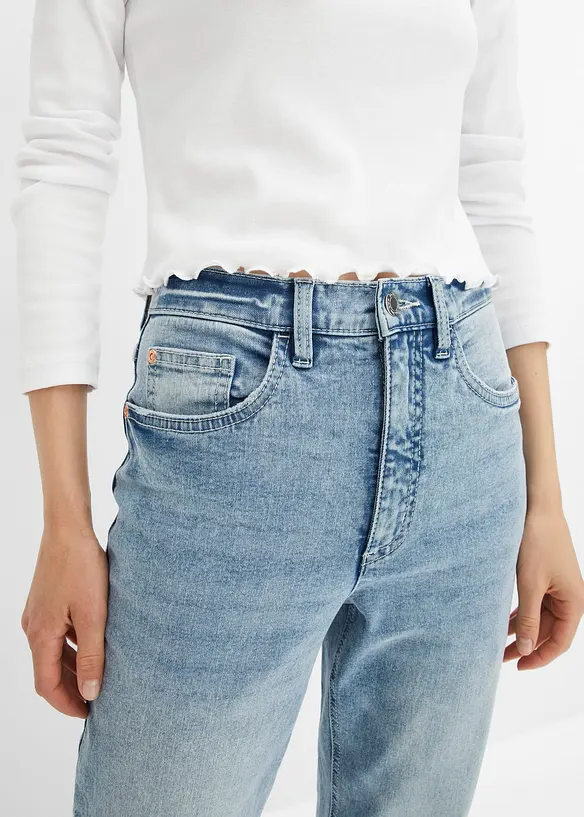 Mom jeans elasticizzati, vita alta, bonprix