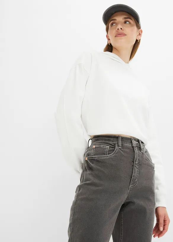 Mom jeans elasticizzati, vita alta, bonprix