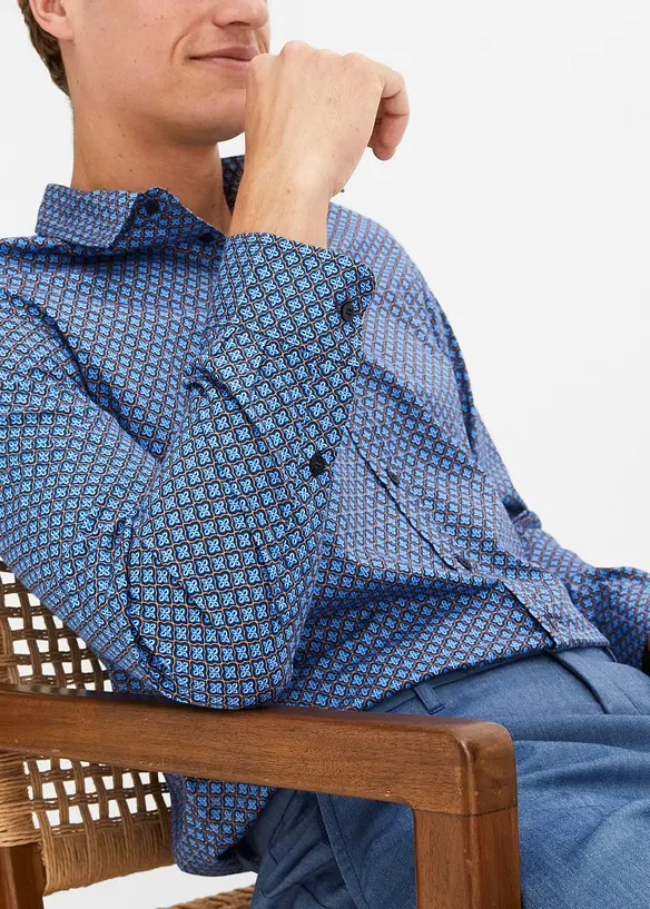 Camicia a maniche lunghe in fantasia, bonprix