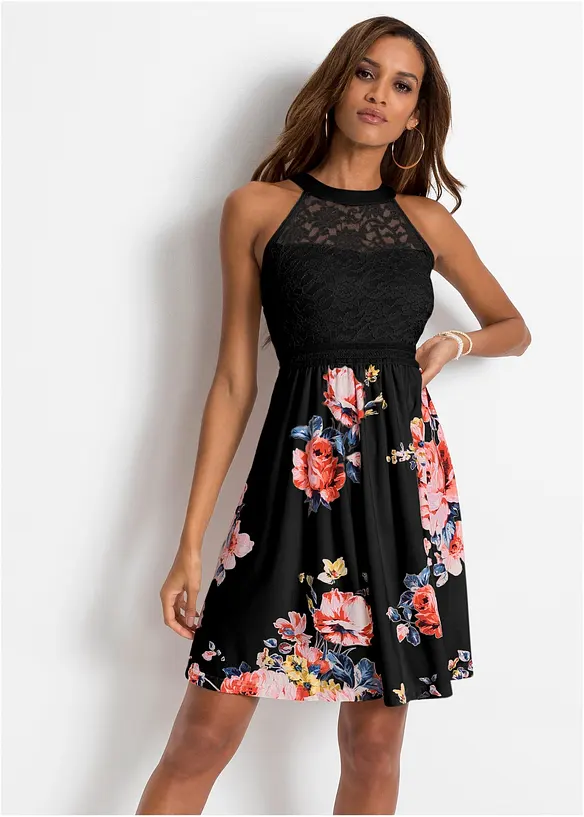 Abito di jersey con pizzo, bonprix