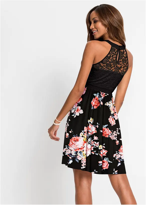 Abito di jersey con pizzo, bonprix
