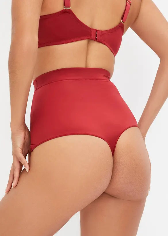 Perizoma a vita alta leggermente modellante con effetto lucido (pacco da 2), bonprix