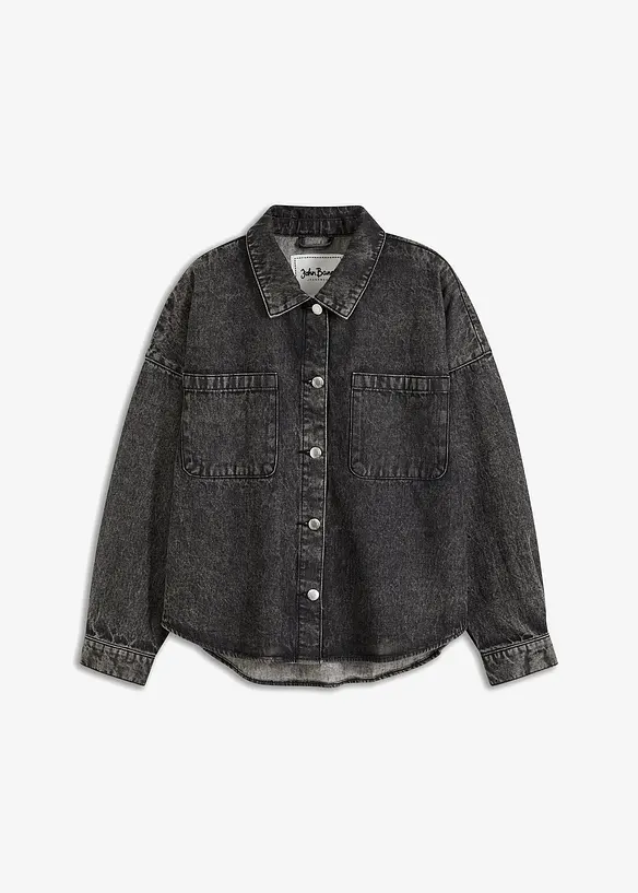 Giacca-camicia oversize in jeans di cotone biologico, bonprix