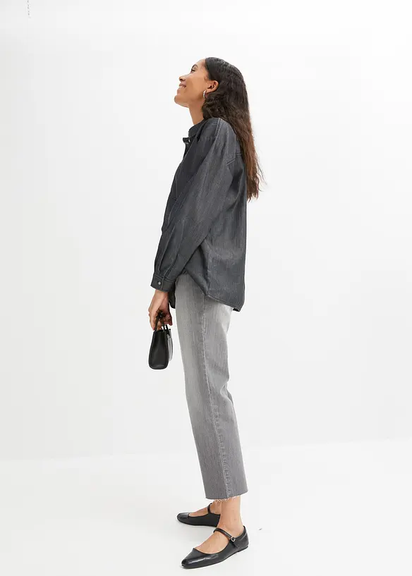 Jeans a vita alta in cotone biologico, straight, bonprix