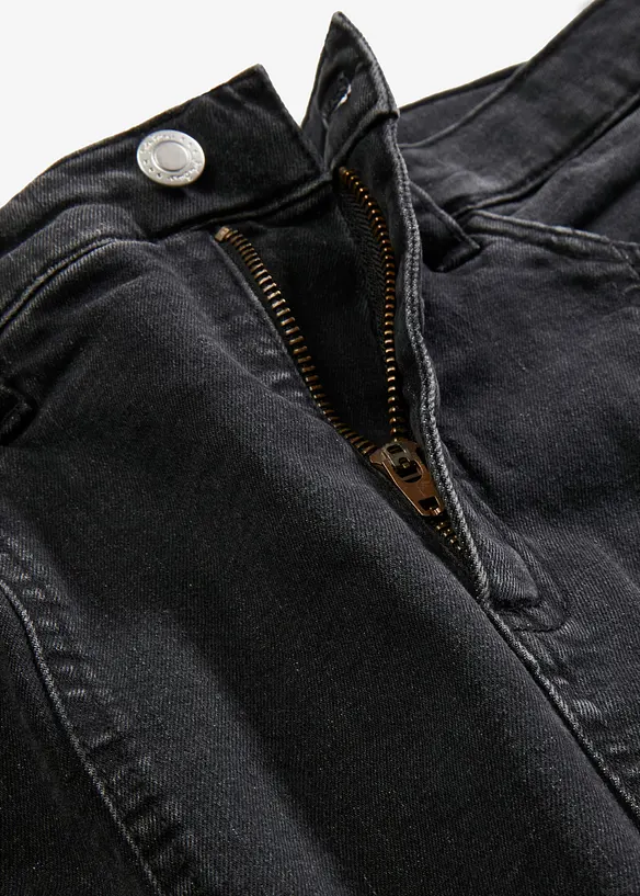 Gonna midi di jeans con spacco, bonprix