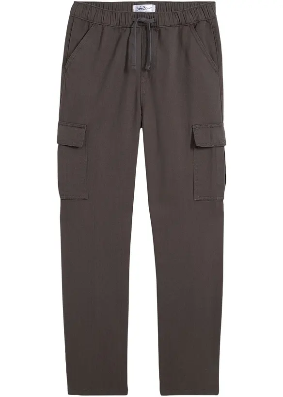 Pantaloni cargo in puro cotone loose fit, straight, bonprix