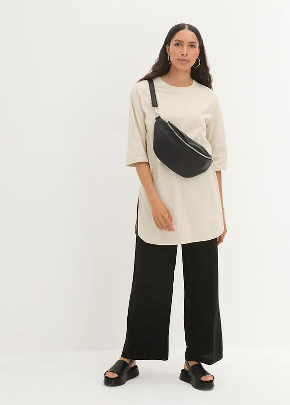 Maglia lunga oversize in puro cotone biologico, bonprix