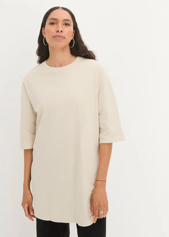 Maglia lunga oversize in puro cotone biologico, bonprix