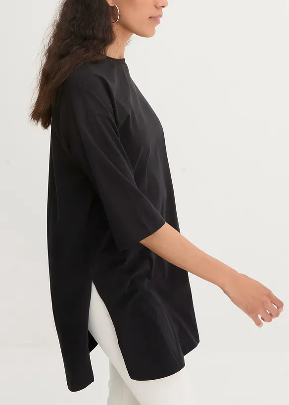 Maglia lunga oversize in puro cotone biologico, bonprix