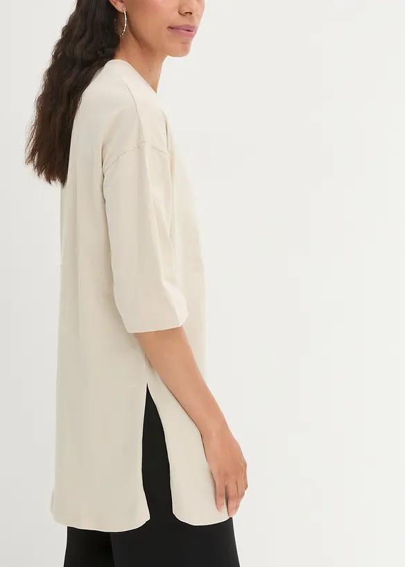 Maglia lunga oversize in puro cotone biologico, bonprix