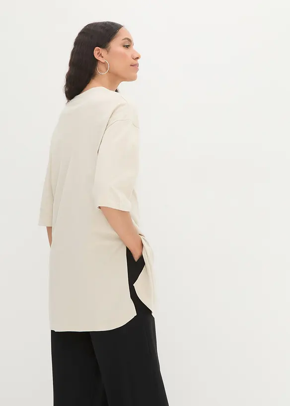 Maglia lunga oversize in puro cotone biologico, bonprix